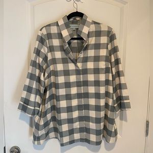 Tuckernuck Margot Blouse Sage Green Check XL